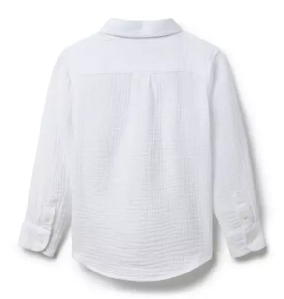 Janie and Jack Shirts-The Cotton Gauze Shirt white