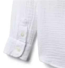 Janie and Jack Shirts-The Cotton Gauze Shirt white