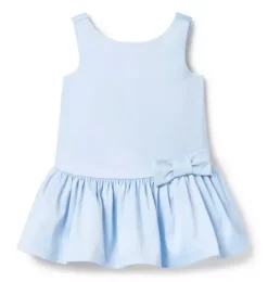 Janie and Jack Dresses-The Dropwaist Debut Dress sunshower blue