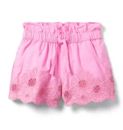 Janie and Jack Skirts & Shorts-The Embroidered Floral Hem Short spring fling pink