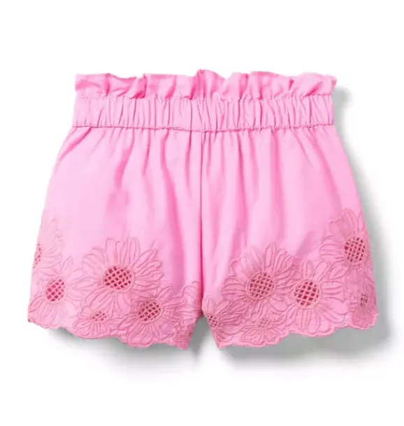 Janie and Jack Skirts & Shorts-The Embroidered Floral Hem Short spring fling pink