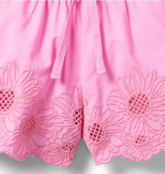 Janie and Jack Skirts & Shorts-The Embroidered Floral Hem Short spring fling pink