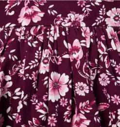 Janie and Jack Dresses-The Everyday 3/4 Sleeve Dress burgundy floral