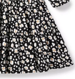 Janie and Jack Dresses-The Everyday 3/4 Sleeve Dress jj black leopard
