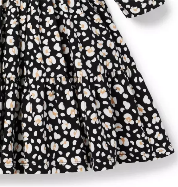 Janie and Jack Dresses-The Everyday 3/4 Sleeve Dress jj black leopard