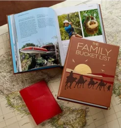 Janie and Jack Books-THE FAMILY BUCKET LIST  LEATHER EDITION tan