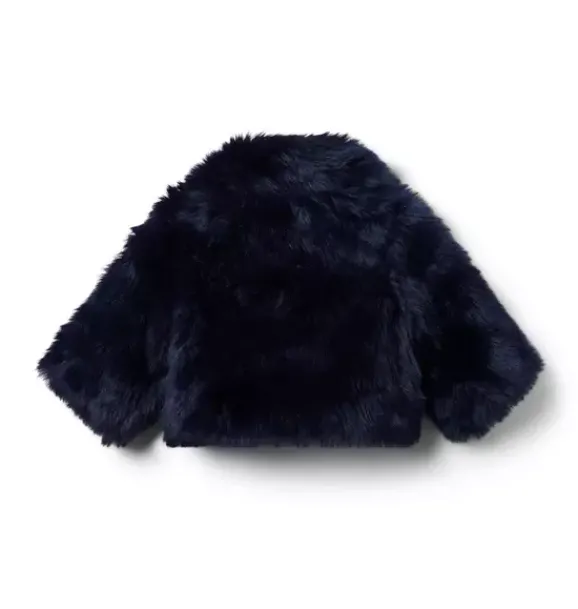 Janie and Jack Jackets & Coats-The Festive Faux Fur Jacket dark marine