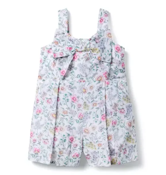 Janie and Jack Rompers & Jumpsuits-The Floral Bow Romper white floral