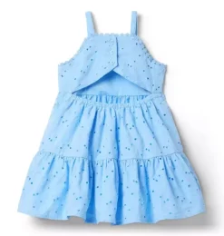 Janie and Jack Dresses-The Floral Eyelet Dress breezy blue