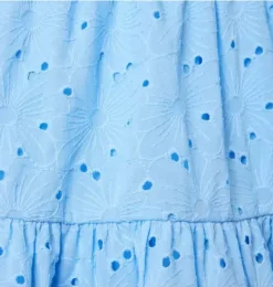 Janie and Jack Dresses-The Floral Eyelet Dress breezy blue