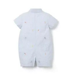 Janie and Jack One-pieces & Rompers-The Gingham Garden Baby Romper light blue gingham