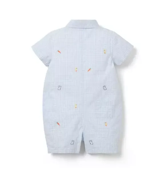 Janie and Jack One-pieces & Rompers-The Gingham Garden Baby Romper light blue gingham