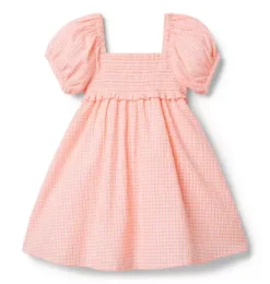 Janie and Jack Dresses-The Gingham Getaway Dress orange lily gingham