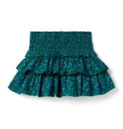 Janie and Jack Skirts & Shorts-The Hailey Smocked Skirt river green ditsy floral