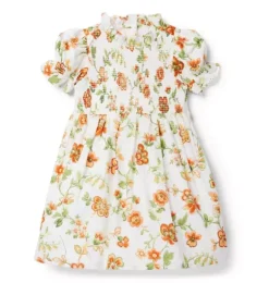 Janie and Jack Dresses-The Hannah Smocked Dress jet ivory floral