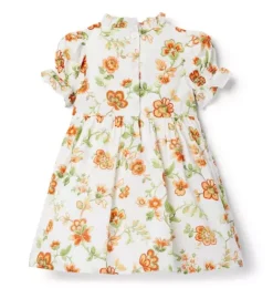 Janie and Jack Dresses-The Hannah Smocked Dress jet ivory floral