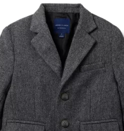 Janie and Jack Blazers & Vests|Suiting-The Herringbone Blazer grey heather herringbone