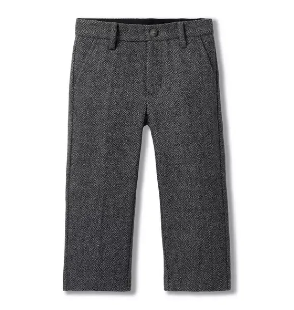 Janie and Jack Suiting|Pants-The Herringbone Pant grey heather herringbone