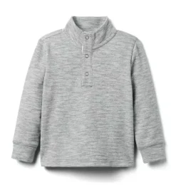 Janie and Jack Sweaters & Sweatshirts-The Herringbone Pullover classic grey heather