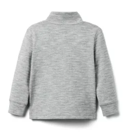 Janie and Jack Sweaters & Sweatshirts-The Herringbone Pullover classic grey heather