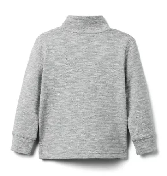 Janie and Jack Sweaters & Sweatshirts-The Herringbone Pullover classic grey heather