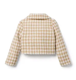 Janie and Jack Jackets & Coats-The Houndstooth Bow Jacket butterscotch houndstooth