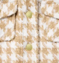 Janie and Jack Jackets & Coats-The Houndstooth Bow Jacket butterscotch houndstooth
