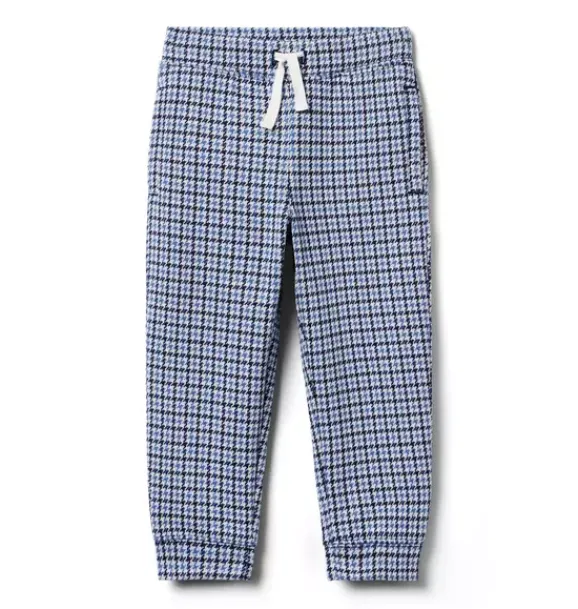Janie and Jack Pants-The Houndstooth Jacquard Jogger merchant marine houndstooth