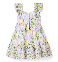 Janie and Jack Dresses-The Lemon Grove Dress white lemon floral