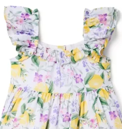 Janie and Jack Dresses-The Lemon Grove Dress white lemon floral