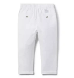 Janie and Jack Pants-The Linen-Cotton Pull-On Pant white