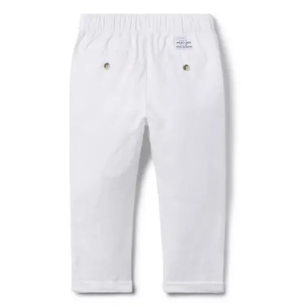 Janie and Jack Pants-The Linen-Cotton Pull-On Pant white
