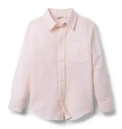 Janie and Jack Suiting|Shirts-The Linen-Cotton Shirt pale pink heather
