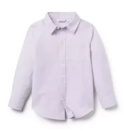 Janie and Jack Shirts-The Linen-Cotton Shirt blooming orchid heather