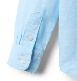 Janie and Jack Suiting|Shirts-The Linen-Cotton Shirt breezy blue heather
