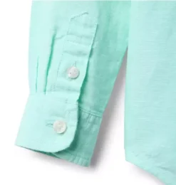 Janie and Jack Suiting|Shirts-The Linen-Cotton Shirt mint chip