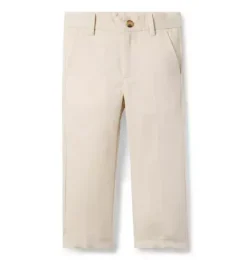 Janie and Jack Suiting|Pants-The Linen-Cotton Suit Pant light khaki