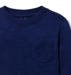 Janie and Jack Tees-The Long Sleeve Slub Tee merchant marine