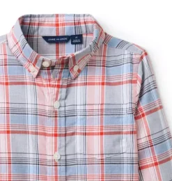 Janie and Jack Shirts-The Madras Plaid Shirt moto red plaid