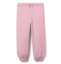 Janie and Jack Pants-The Marled Sweater Jogger pink sunrise heather