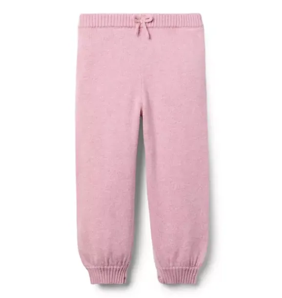 Janie and Jack Pants-The Marled Sweater Jogger pink sunrise heather