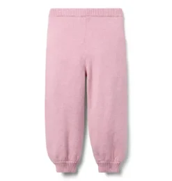 Janie and Jack Pants-The Marled Sweater Jogger pink sunrise heather