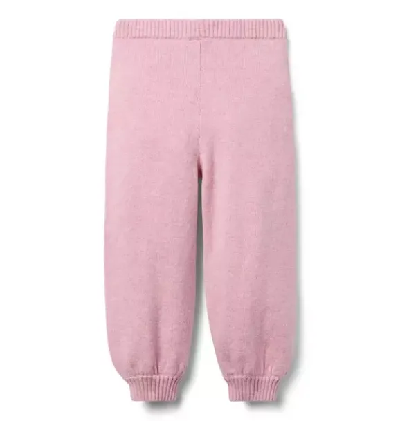 Janie and Jack Pants-The Marled Sweater Jogger pink sunrise heather