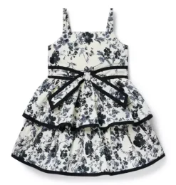 Janie and Jack Dresses-The Noir Floral Dress freshwater pearl floral
