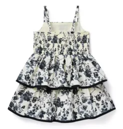 Janie and Jack Dresses-The Noir Floral Dress freshwater pearl floral