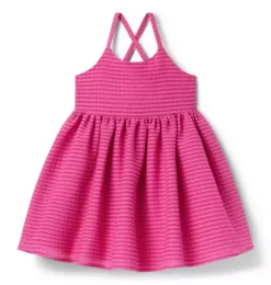 Janie and Jack Dresses-The Organza Occasion Dress raspberry rose stripe