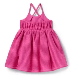 Janie and Jack Dresses-The Organza Occasion Dress raspberry rose stripe