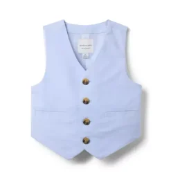 Janie and Jack Blazers & Vests|Suiting-The Oxford Vest ocean air heather