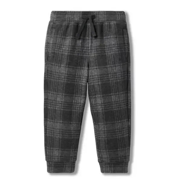 Janie and Jack Pants-The Plaid Flannel Jogger charcoal heather plaid