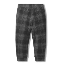 Janie and Jack Pants-The Plaid Flannel Jogger charcoal heather plaid